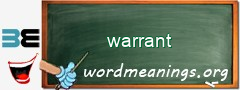 WordMeaning blackboard for warrant